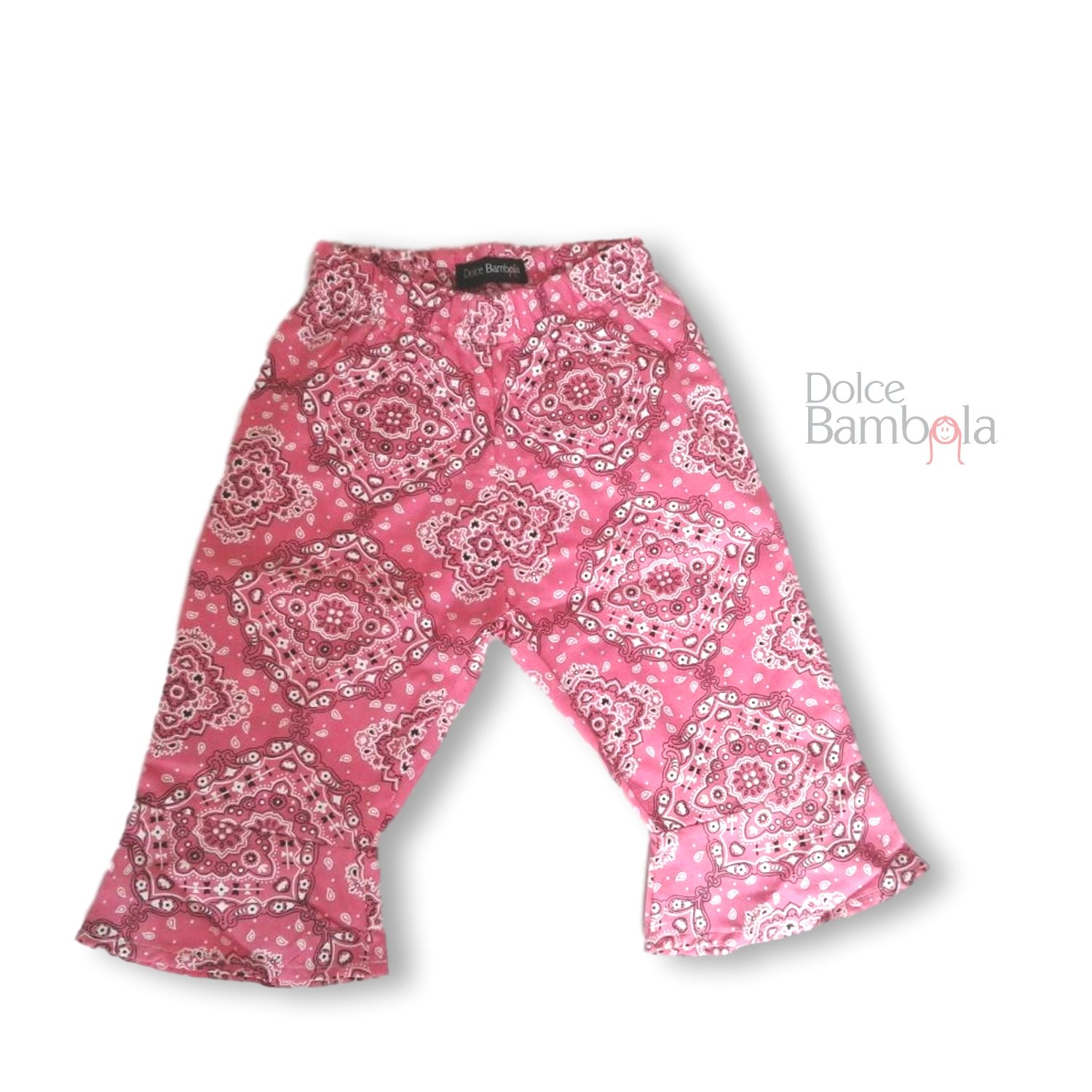 Calça flare bandana rosa