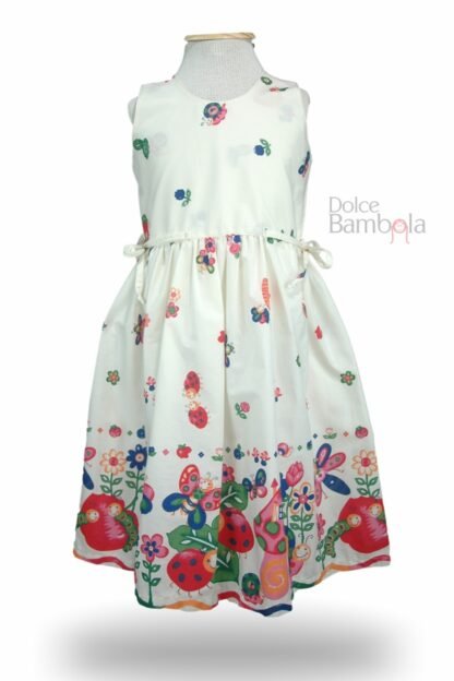 Vestido off-white bichinhos de jardim