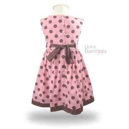 Vestido poá rosa e marron - Image 2