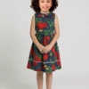 Vestido Floral de Algodão Marinho