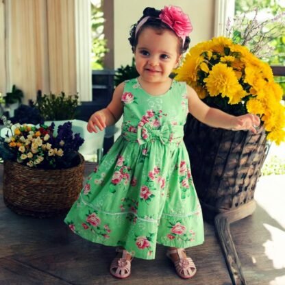 Vestido verde floral - Image 3