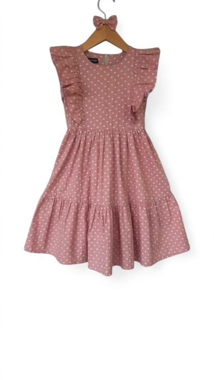 Vestido rosê de coraçãozinho