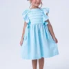 Vestido de Fustão Azul Celeste
