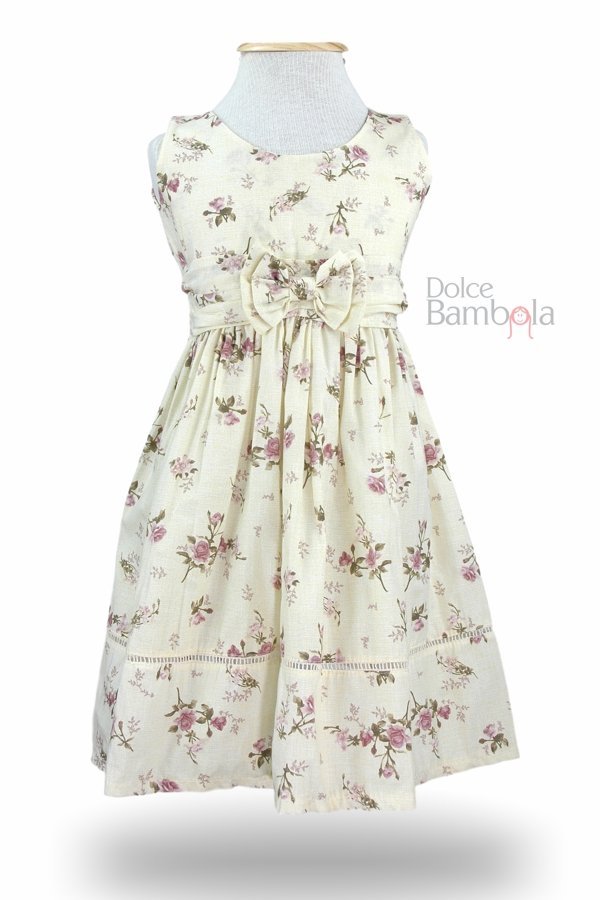 Vestido Offwhite com Flores Lilás - Imagem 5