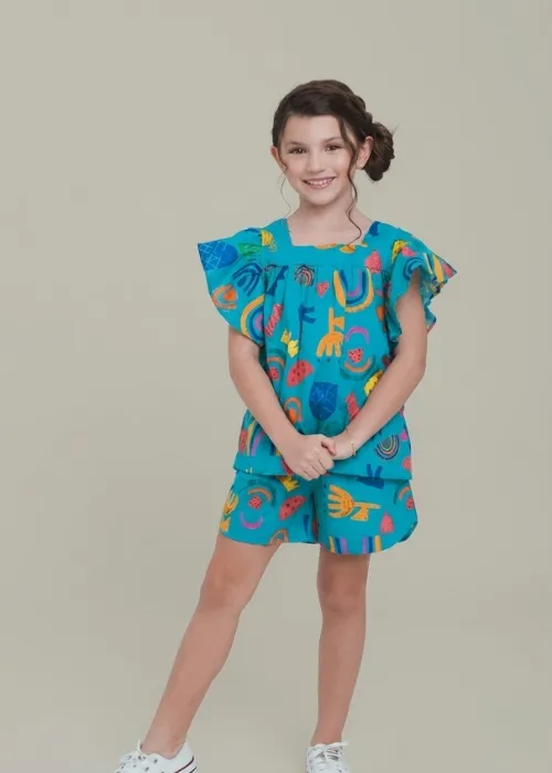 Conjunto Infantil de Algodão Estampado