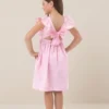 Vestido Infantil Rosa Com Babados