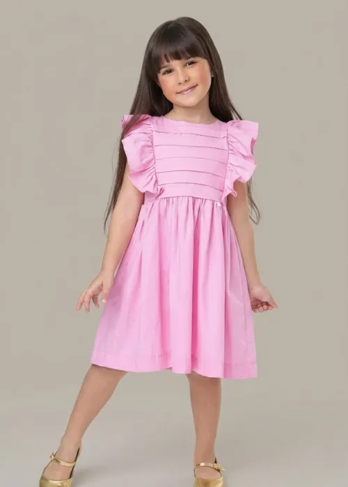 Vestido Infantil Rosa de Festa