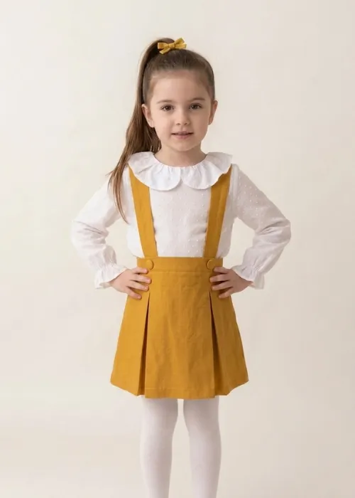 Conjunto Salopete Infantil Mostarda